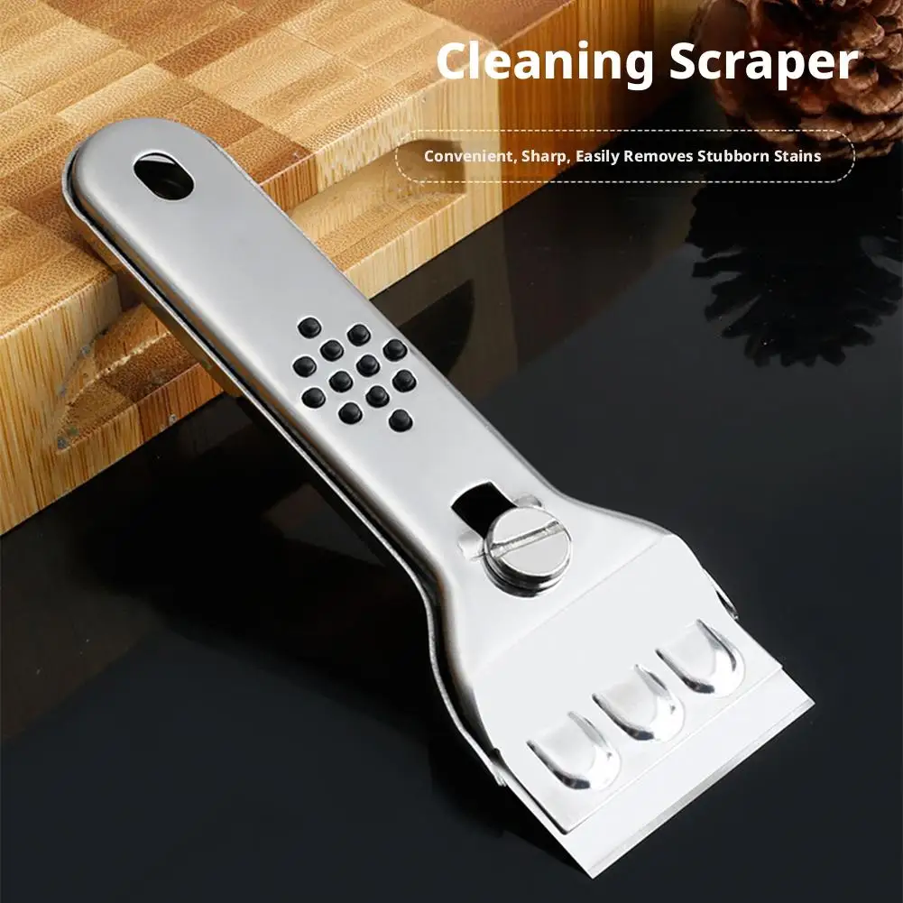 Stainless Steel Multifunction Glass Ceramic Hob Scraper Cleaner Remover with Blades For Cleaning Oven Cooker Tools Utility Knife