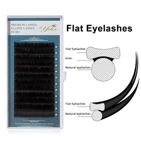 Yelix Flat Ellipse Eyelashes Split Tips B/C/CC/D/D+ Curl Lashes 0.15mm 0.20mm Super Soft Natural Eyelash Extension Supplies