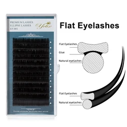 Yelix Flat Ellipse Eyelashes Split Tips B/C/CC/D/D+ Curl Lashes 0.15mm 0.20mm Super Soft Natural Eyelash Extension Supplies