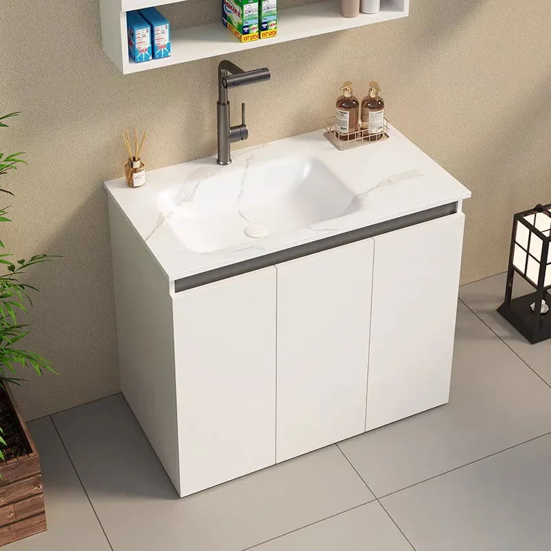 Rock slab hot bending integrated basin honeycomb aluminum balcony cabinet combination space aluminum locker outdoor garden terra