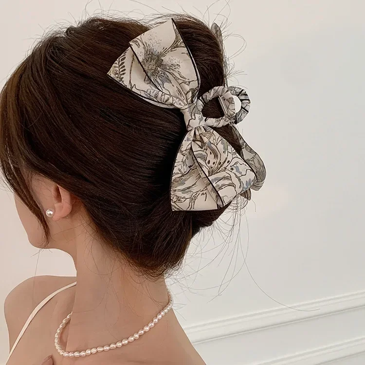 French Cloth Bow Hairpins Temperament Elegant Women\'s Hairpins Princess Tiara Fashion Women\'s Hair Accessories