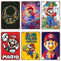 MINISO Classic Anime Game MM-Marios Character Plumber Gamer Metal Tin Sign Wall Art Picture for Living Room Decor