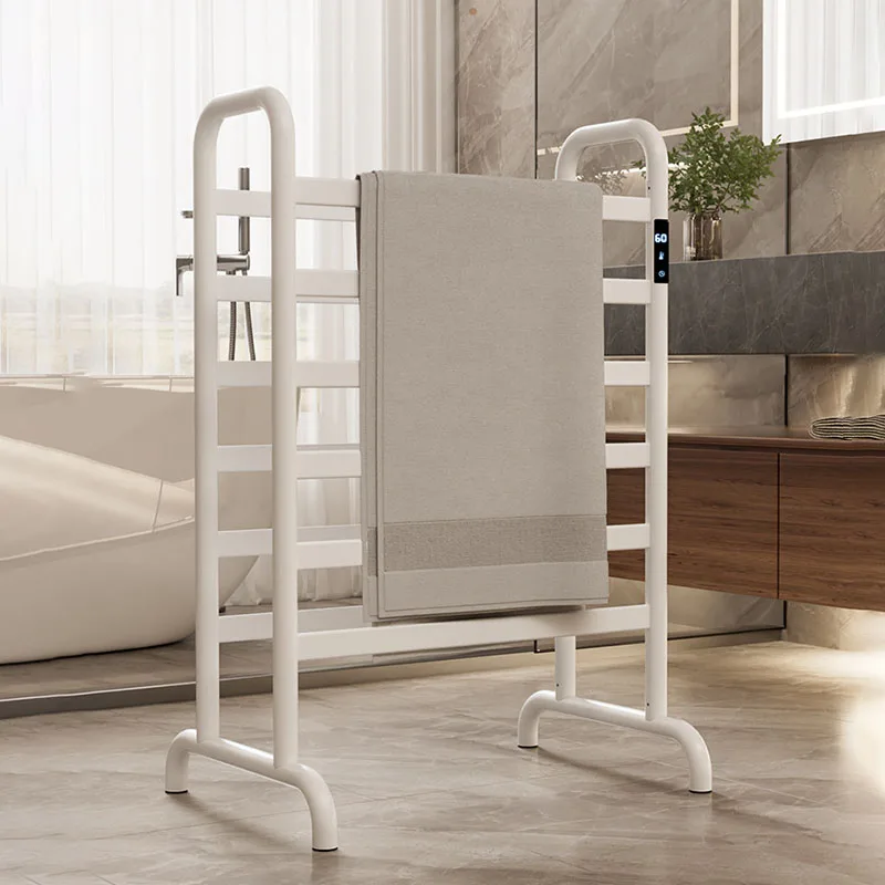 

Digital Display Towel Warmers Intelligent Timed Electric Towels Rack Floor Standing Double Row Movable Drying Towel Stand