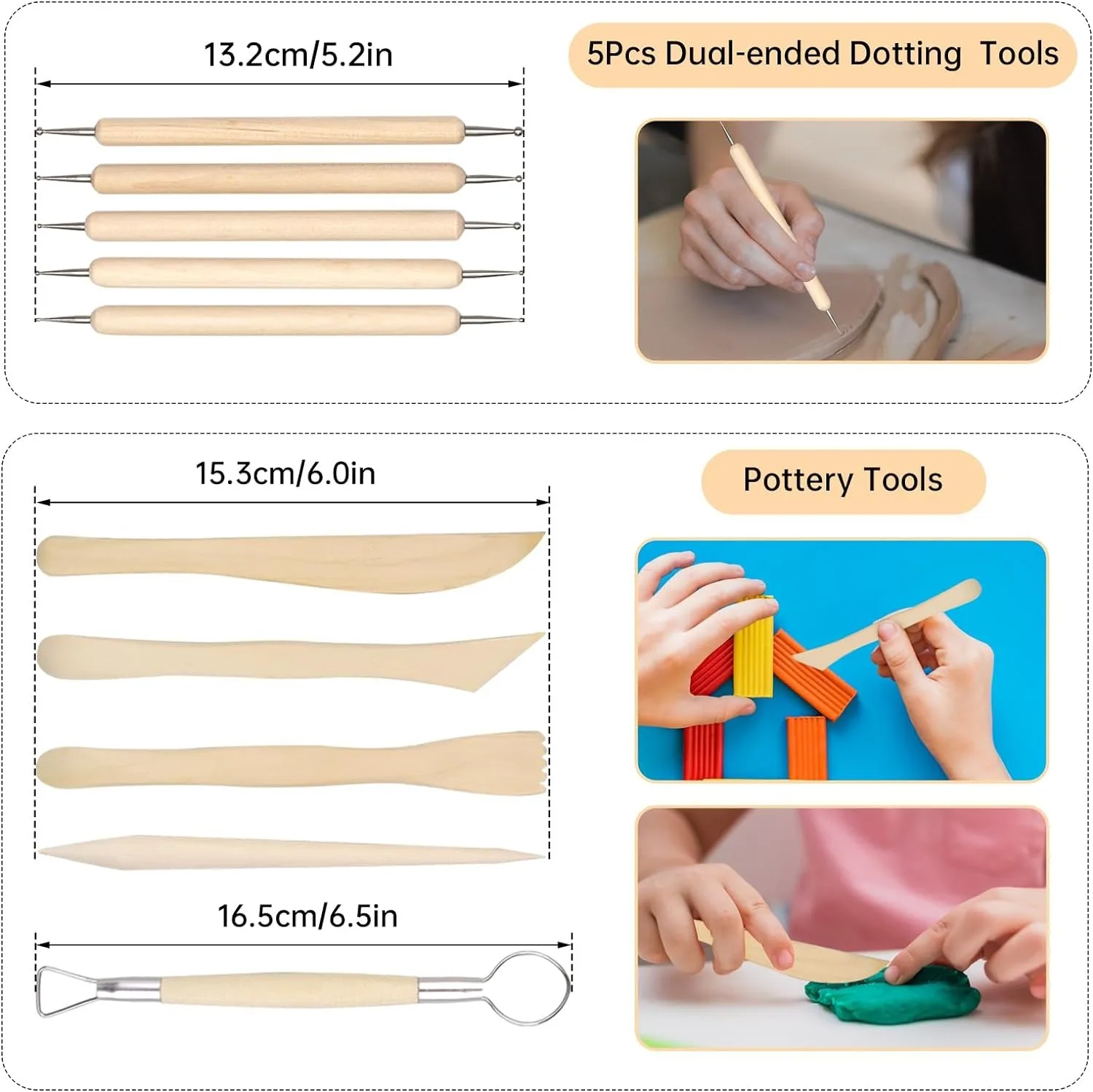 25Pcs/set Clay Tools Pottery Tools Polymer Clay Kit Clay Sculpting Tools Pottery Sculpting Set Dotting Tools Air Dry Supplies