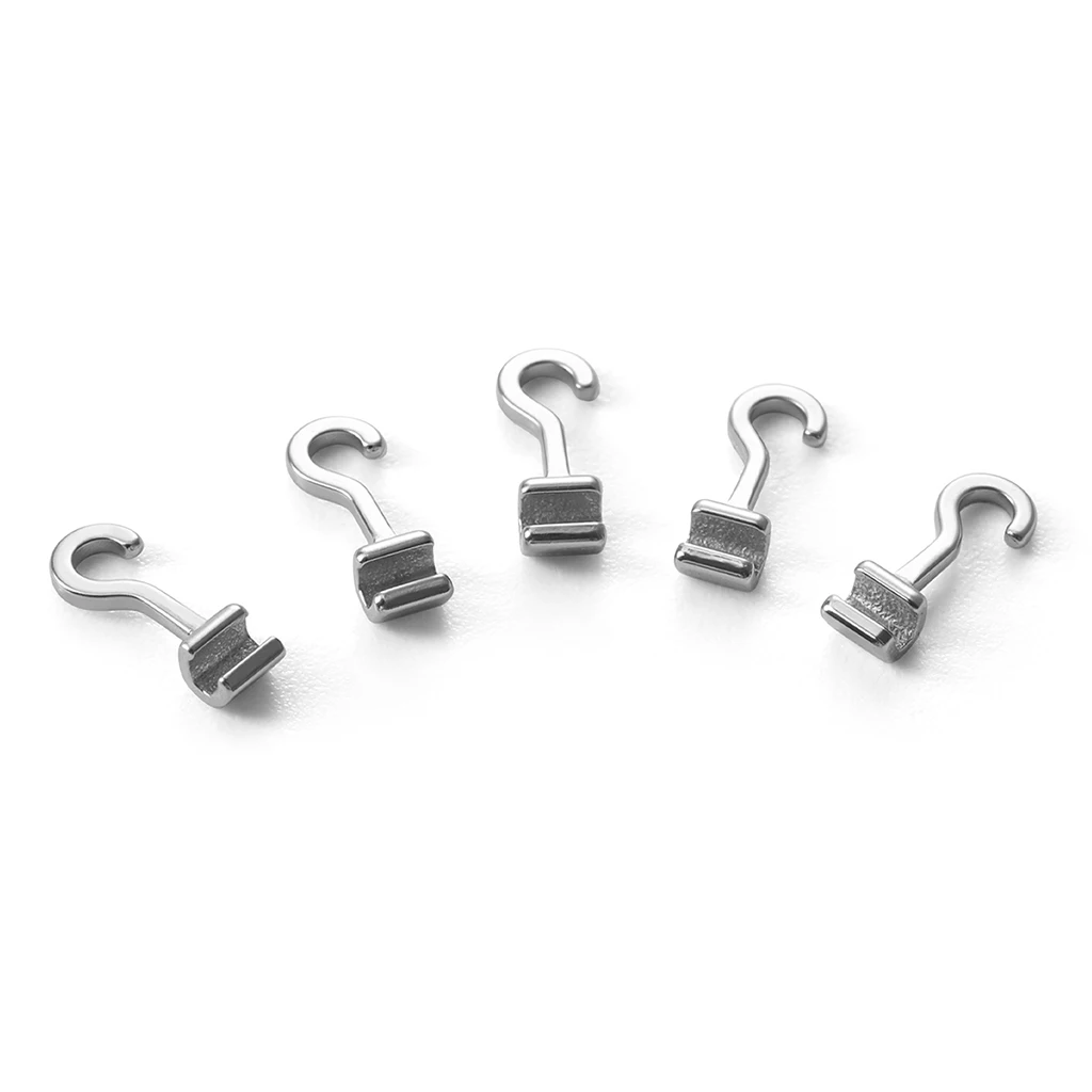 50 Stück/Box AZDENT Dental Kieferorthopädische Gleitende Crimpbare Haken Lang Rechts/Links Gebogene Crimpbare Haken 2,1/3,1/5,4mm Passend für Drahtbögen – Detail 7