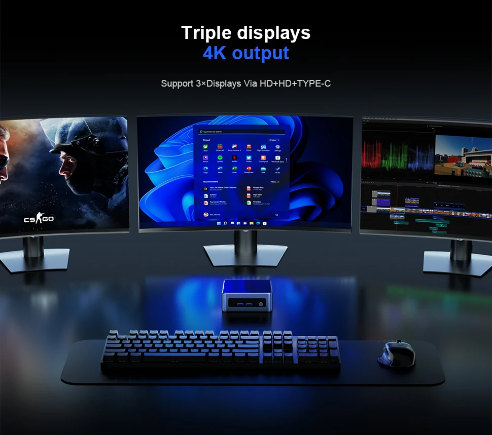 Chatreey AN2P Mini PC R5 5625U/AN2C 3550H Gaming Desktop Computer NVME SSD WIFI6 HD Windows 11 Pro