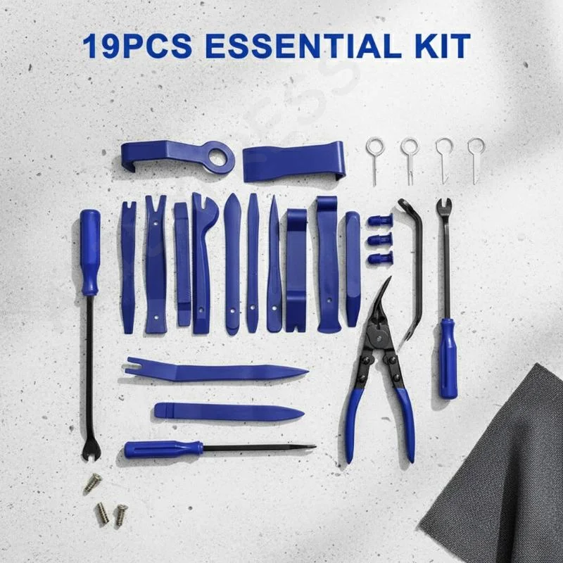 

19pcs Trim Removal Tool Set & Clip Plier Upholstery Remover Nylon Car Panel Removal Set With Portable Storage Bag