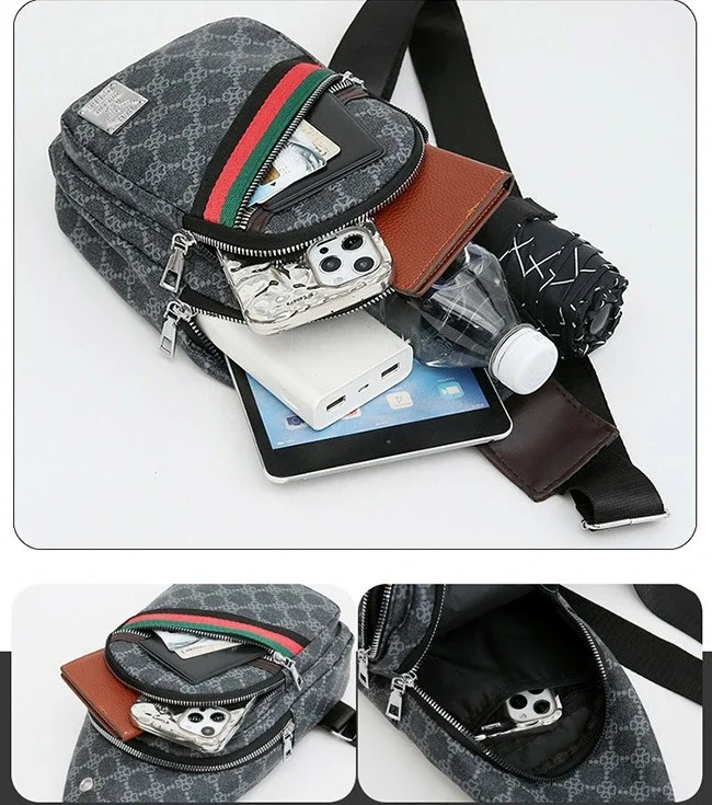 Universelle Multifunktionale Umhängetasche für Herren/Damen, Schulter-Crossover-Brusttasche, lässige Handtasche mit Kopfhörerfach – Detail 24