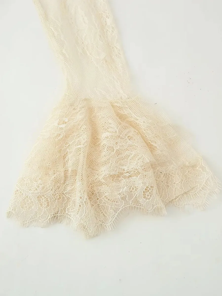 TWOTWINSTYLE Hit Color Embroidery Vest Dresses for Women Stand Collar Flare Sleeves High Waist Patchwork Sheer Lace Dress Female