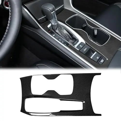 

Carbon Fiber Interior Trim For Gear Shift Console And Cup Holder Compatible With Honda Accord 10th Gen 2018-2022