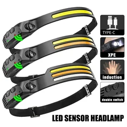 Head Led Light Sensor HeadLight Type-c Rechargeable Head Torch Light Front Led Head Flashlight Super Bright Waterproof Headlamp