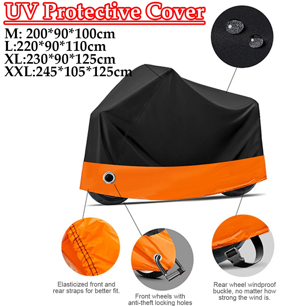 

UV Protective Cover Coat Waterproof Dustproof Outdoor Motorbike Scooter Cover Motors Dust Rain UV Protector Cover for All Season