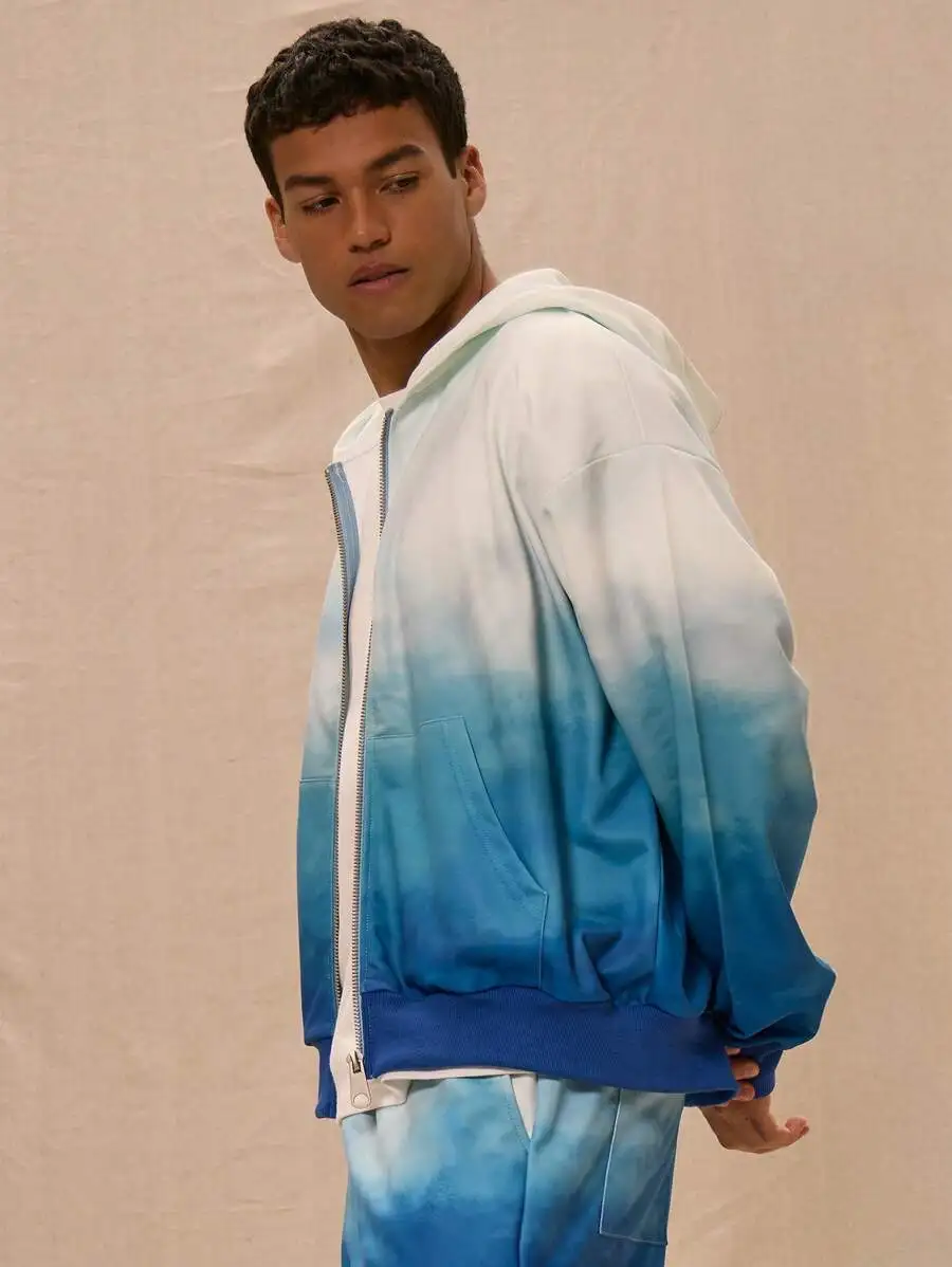 

Ombre Full Zip Oversized Hoodie Sweatshirt For Adults
