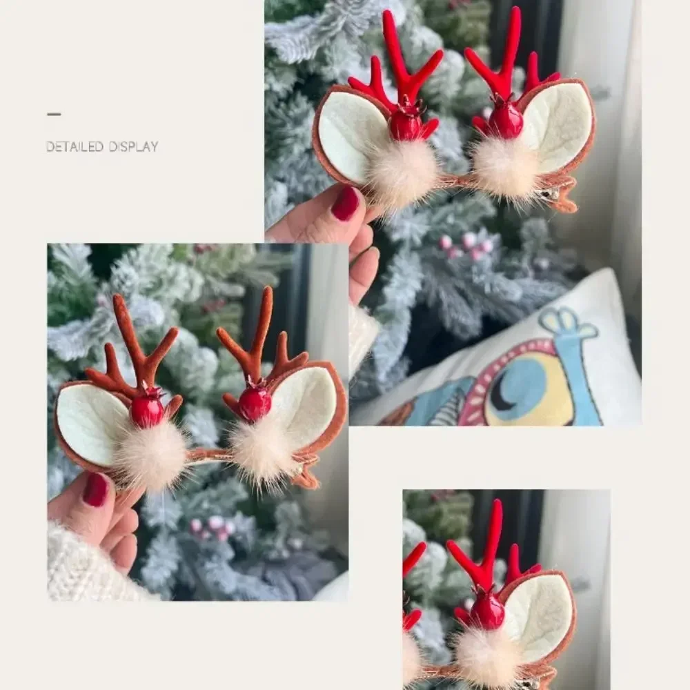 New Creative Christmas Hairpin 2025 New  Hair Clips For Girls Cute Elk Horn Christmas Headwear Hairpin  Decoration Accessoires