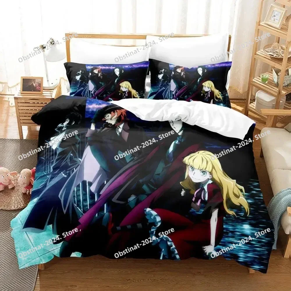 

Bungou Stray Dogs S4 Bedding Set Single Twin Full Queen King Size Bed Set Adult Kid Bedroom Duvetcover Sets Anime Bed Sheet Set