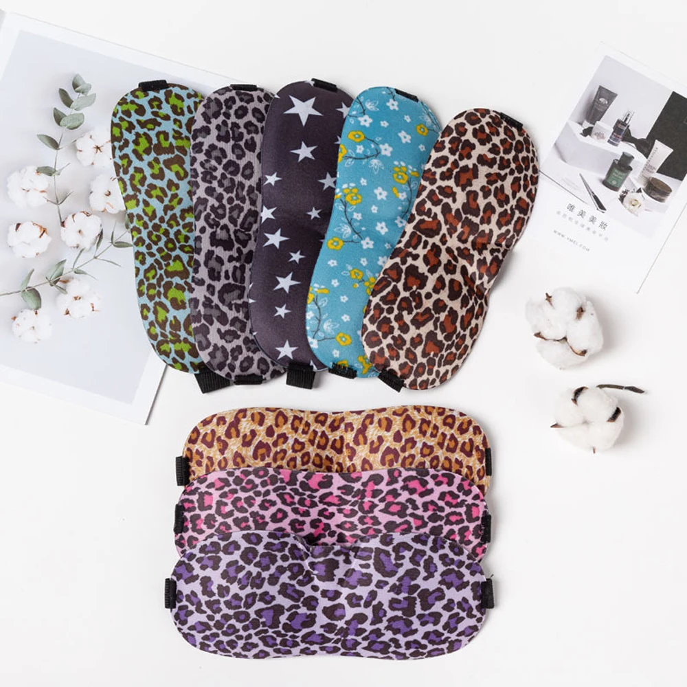 3D Stereoscopic Leopard Spots Shading Eye Mask Comfortable Lightproof Eye Cover Night Dream Sleep Eye Patches for  to Sleep Well