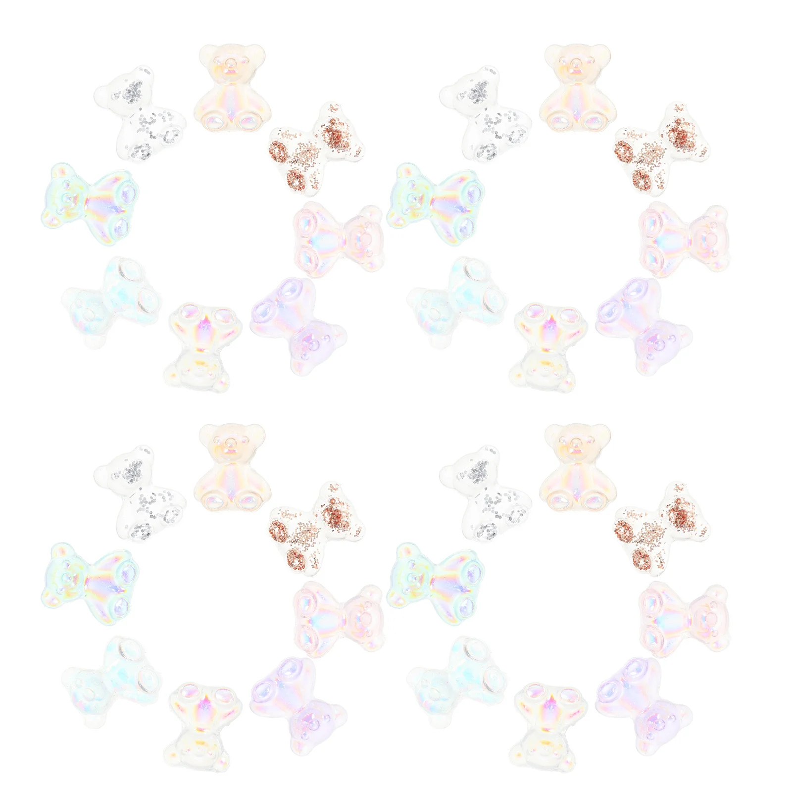 

80Pcs Nail Art DIY Decors Cartoon Bear Resin Manicure Accessory Creative Nail Ornament Manicure Ornament Fingernail DIY Decor