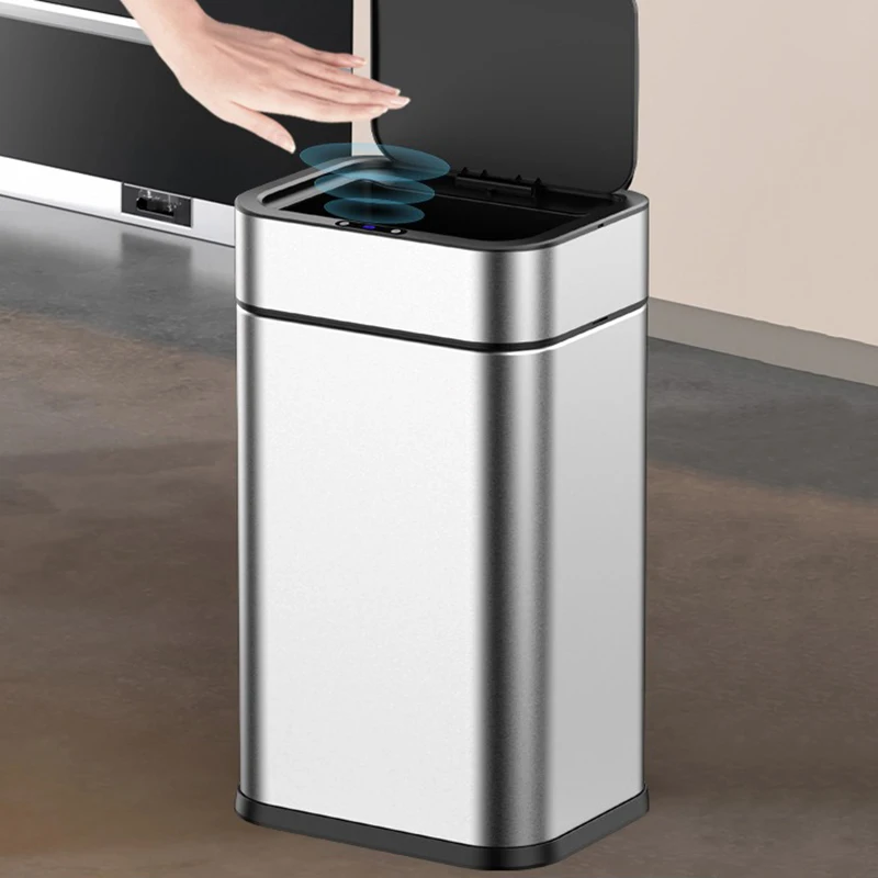 

Автоматический сенсорный мусорный бак большой емкости, умные мусорные баки, мусорная корзина из нержавеющей стали, мусор для унитаза с датчиком, принадлежности для ванной комнаты