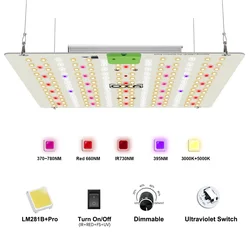 85W 180W LM281B+ PRO LED Grow Light Full Spectrum Phyto Lamp Quantum LED Grow Lamp For Greenhouse Hydroponic Plant Growth Light
