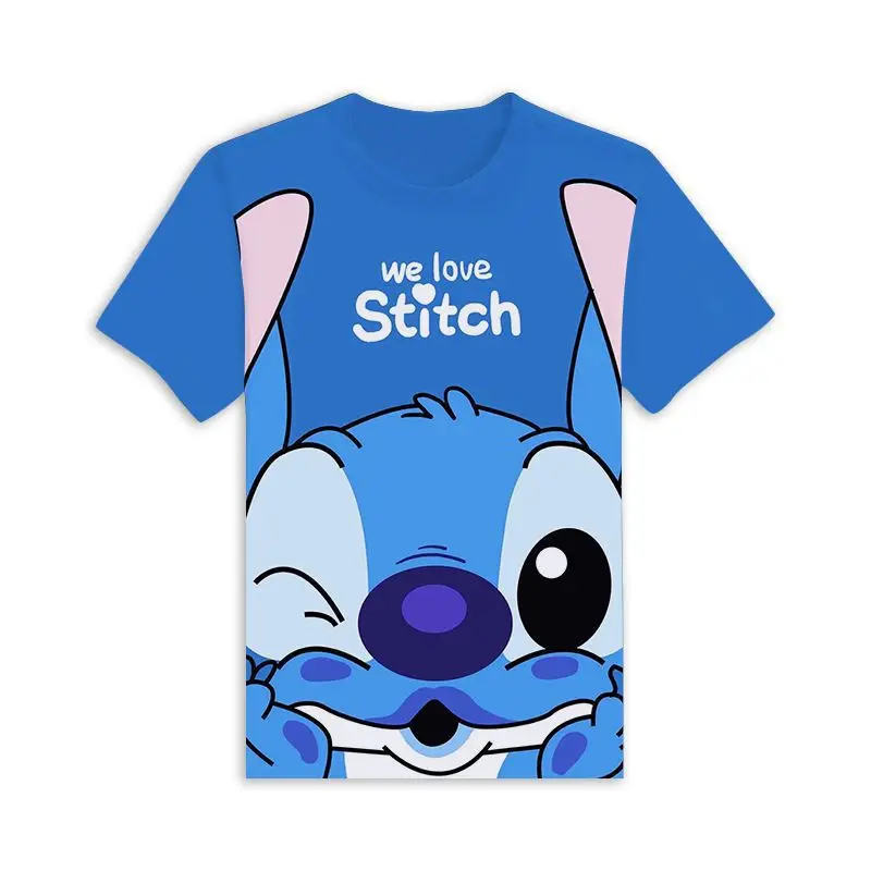 Été adulte enfants Disney Lilo point T-Shirt vacances point Costumes dessin animé haut col en o t-shirts vêtements de sport mode Streetwear