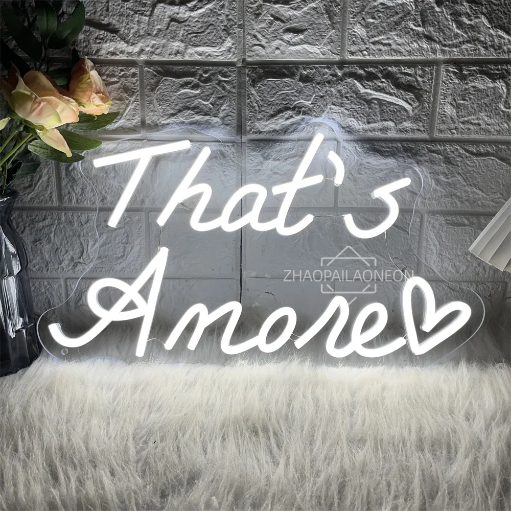 That Is Amore Neon Led Signs Wedding Bedroom Decoration LED Neon Lights USB Home Room Wall Hanging Decor Wedding Signs
