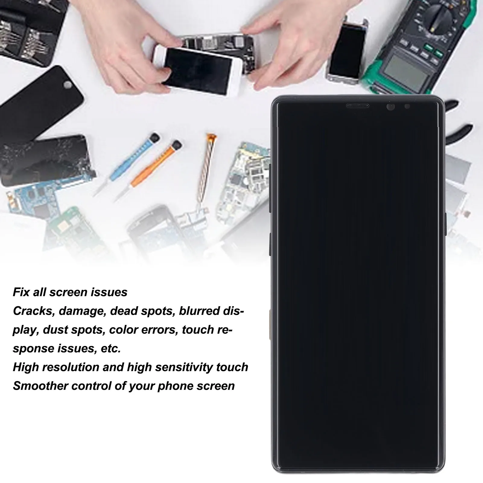 

Digitizer Assembly HD Display Anti Scratch Phone LCD Screen Replacement for Galaxy Note8 -N9500 -N950F DS W U