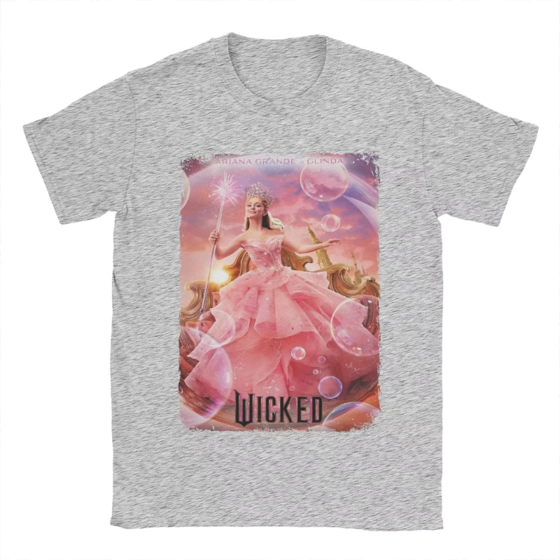Wicked Fantasy Movie T-Shirts Men Elphaba Glinda Leisure Cotton Tees Crewneck Short Sleeve T Shirt Printed Clothing