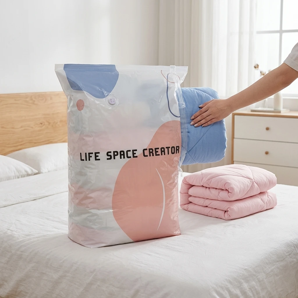 Vacuum Storage Bags Thickened Durable HDPE Space Saver for Seasonal Clothes Bedding Blankets Under Bed Storage