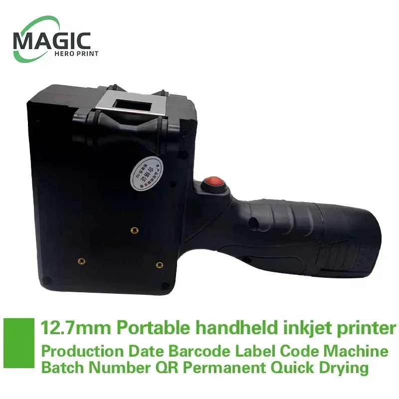 12.7mm Portable handheld inkjet printer Production Date Barcode Label Code Machine Batch Number QR Permanent Quick Drying