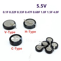 5Pcs/lot 5.5V Super Capacitor 0.1F V-type C-type H-type Button Farad Capacitor 0.1F 0.22F 0.33F 0.47F 0.68F 1F 1.5F 4.0F