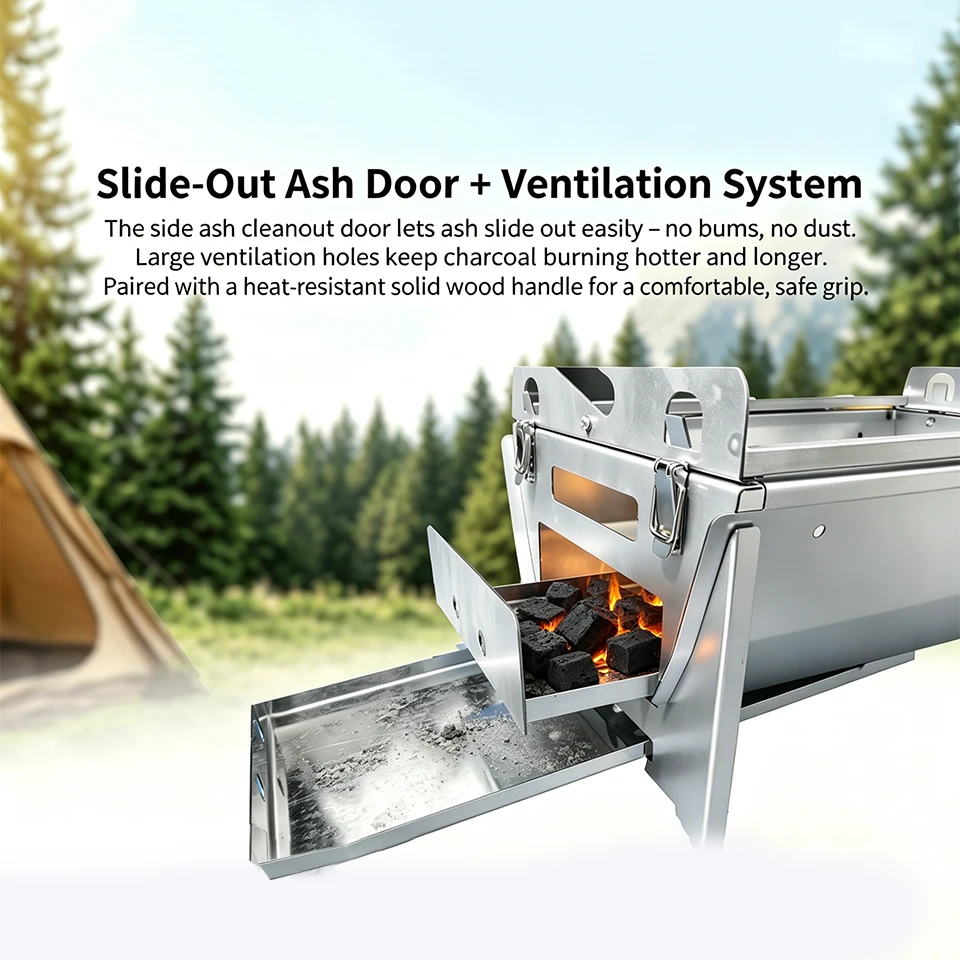 Portable Stainless Steel Charc - Camp Grill Portable Folding 评论和价格