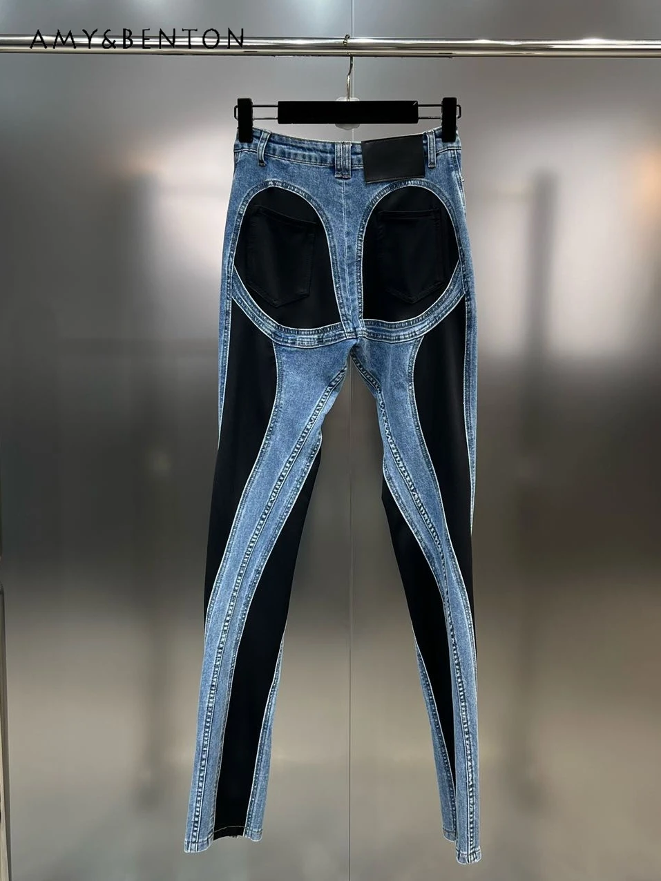 Street Fashion Denim Spliced Pencil Pants Women 2024 Spring New Hip-Hop Street High Waisted Jeans Hot Girl Sexy Slim Trousers