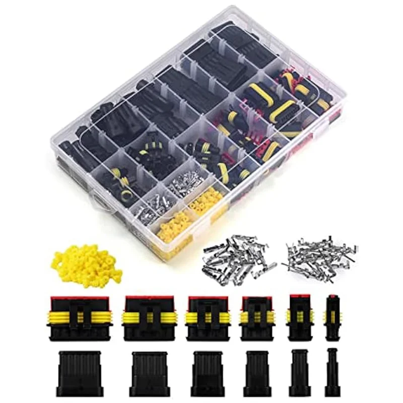 NEW-800Pcs Conectores eléctricos automotrices Kit de enchufe de conectores de cables eléctricos automotrices Conectores de 1/2/3/4/5/6 pines