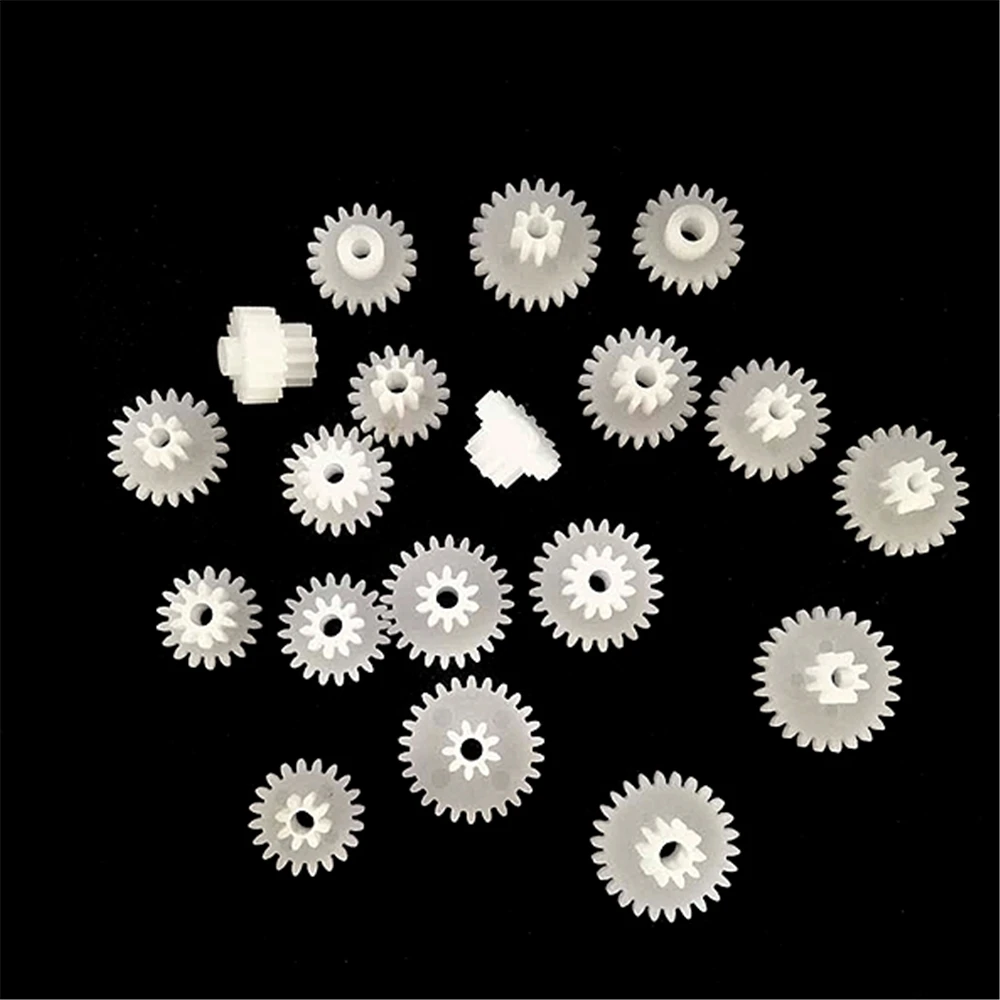 0.5M Plastic Double Gear 16/18/20/22/24/26/28 Teeth Toy DIY Deceleration Speed Change Gear