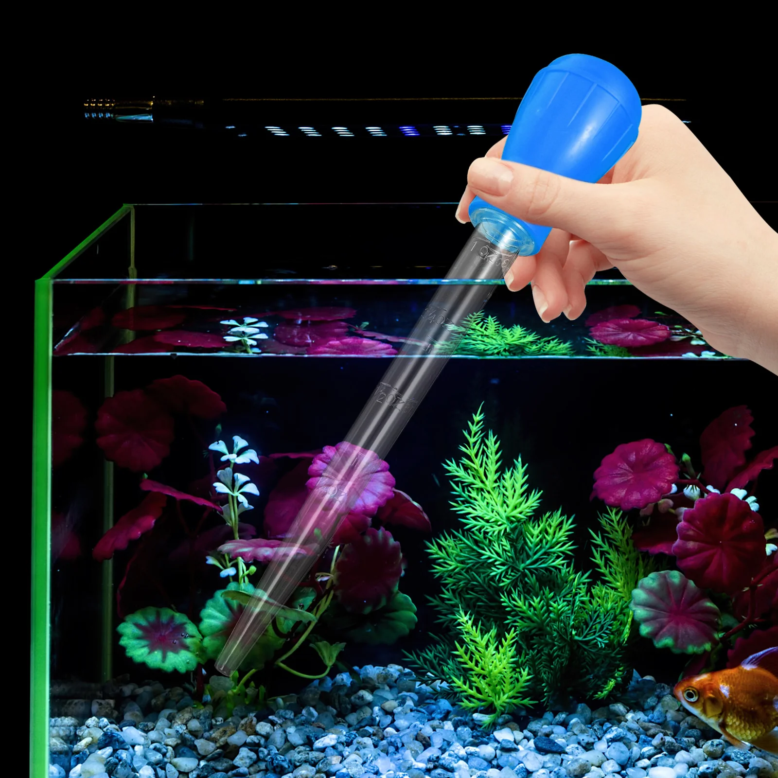 2 Pcs Accessories Fish Tank Suction Wall-Hung Urinal Water Changer Cleaning Gravel Silica Gel Vaccume Siphon Hose