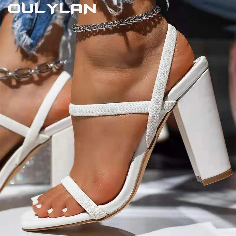 Oulylan 2024 Summer Womens High Heel Sandals Transparent Heels Luxury Strap Slingbacks Female Sexy Wedding Sandal