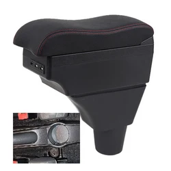 For Fiat Panda II 2 Armrest Box Center Console Central Store Content Storage with Cup Holder Products Arm Rest