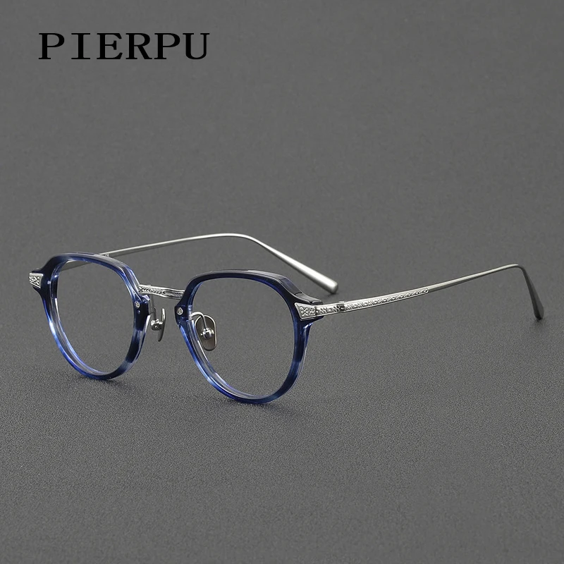 Luxury Brand Design Eyeglass Frame Women men Vintage Titanium Round EyeGlasses Frames Men Optical Myopia Prescription Glasses