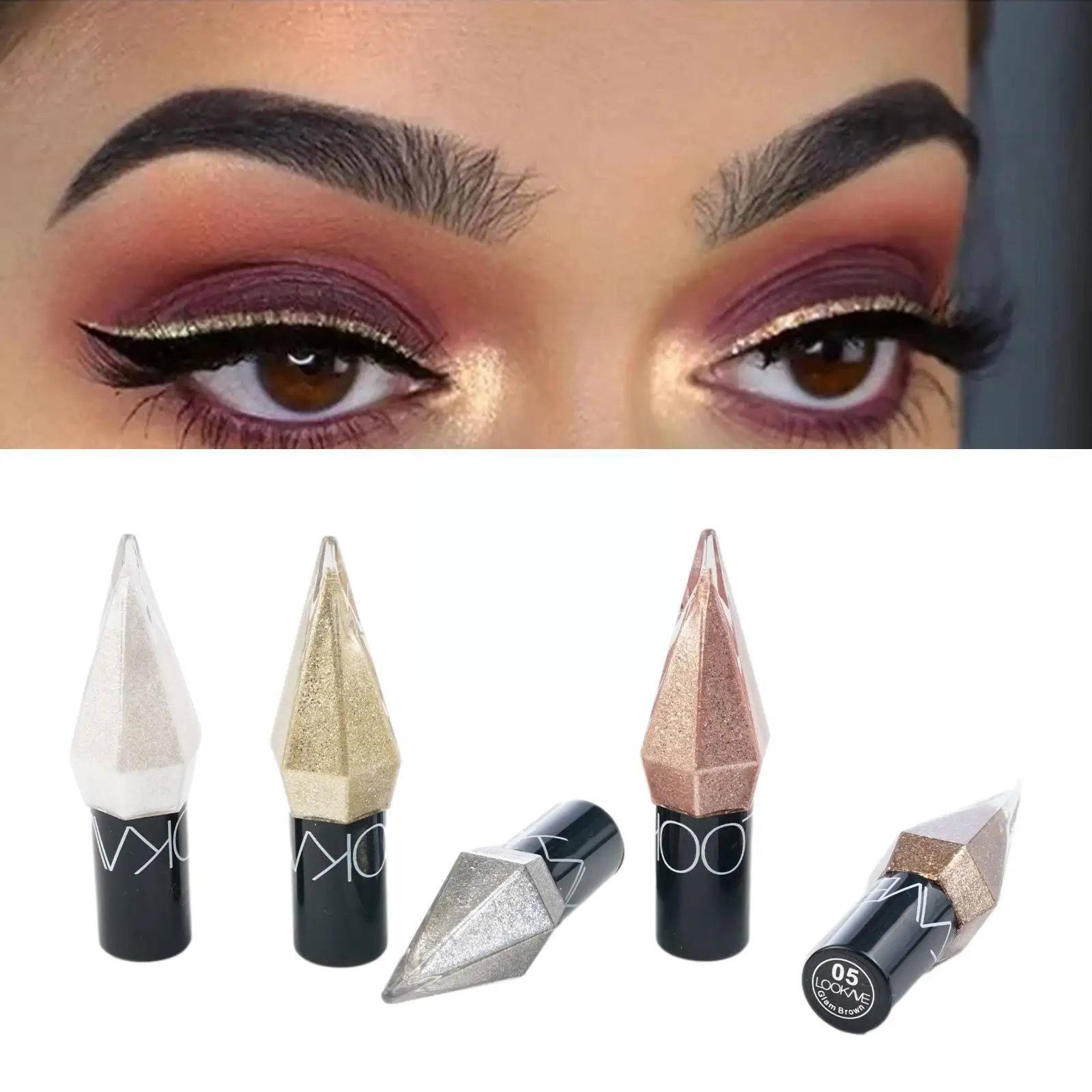 Glitter Eyeliner Liquid Eye Shadow Pearlescent Diamond Makeup paillettes Liquid Eye Smooth Brush Fine Shadow Eyeliner Mini Shi Y1w8