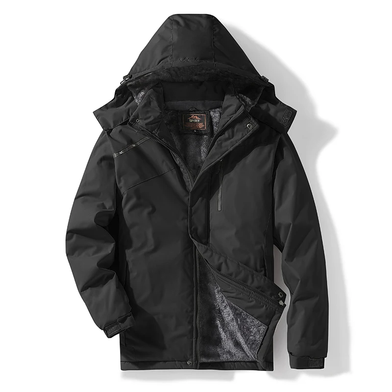 Winter Jacket Man Soft Shell Fleece Lined Outdoor Jacket Hooded Thick Warm Coat Men Windproof Waterproof Man Parkas Hiking Coats