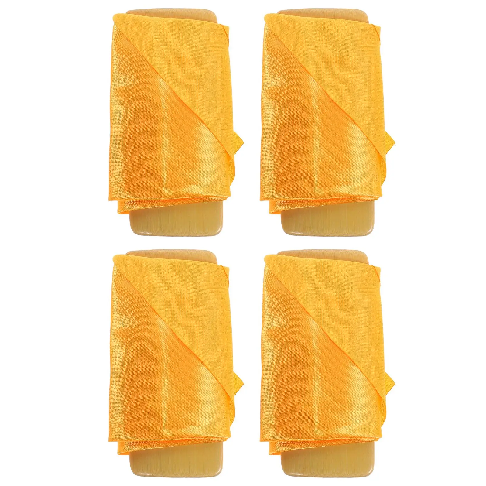 4 Pcs Yellow Silk Kuaiban Chinese Allegro Clapper Bamboo Musical Instrument for Kids Beginner Traditional Percussion