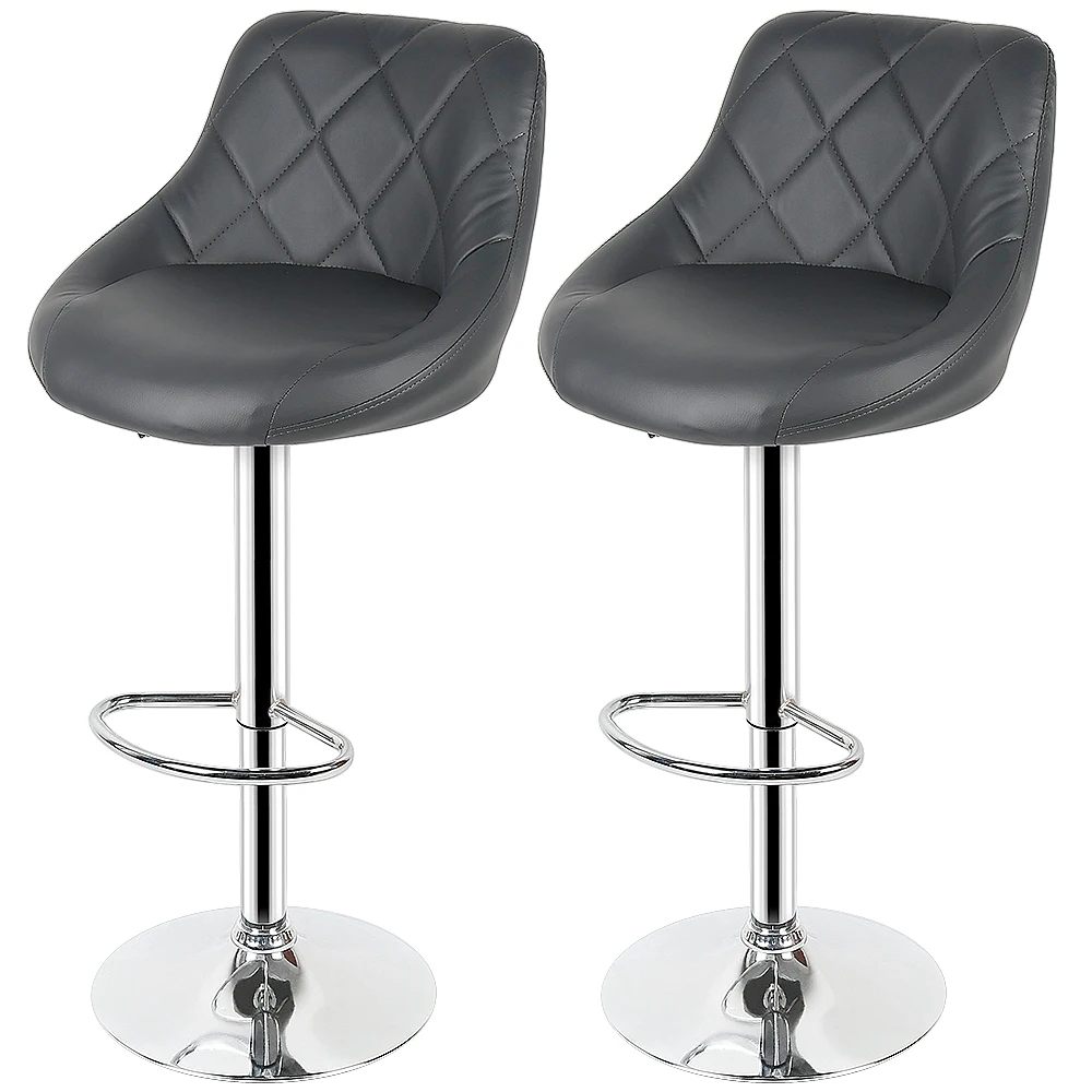2 taburetes de bar con asiento acolchado y altura ajustable 360 ° Pivoting-Seven: siete colores disponibles