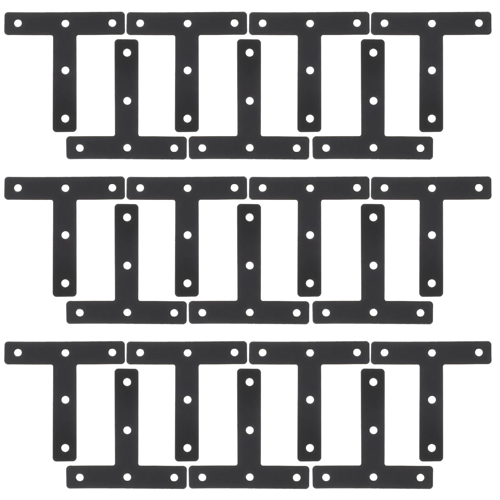 

20 pcs Black T-shaped Corner Brackets Shelf Support Mending Plates Furniture Cabinet Fixing Hardware Steel Wooden Table