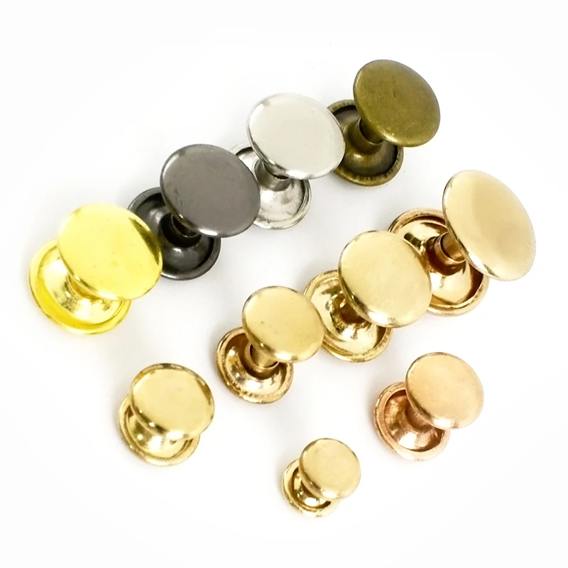 

100sets Metal Nail Double Cap Rivets Stud Round Nails Spikes Bags Garment Press Snap Button Rivet DIY Leather Craft Accessories
