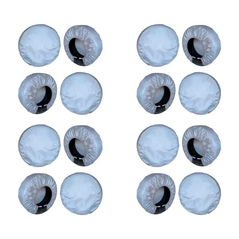 

4PCS Silver Wheel Covers Shield Suitable For SUV Truck Campers Vehicles 21-32 Inch Tires Waterproof UV Resistant Design