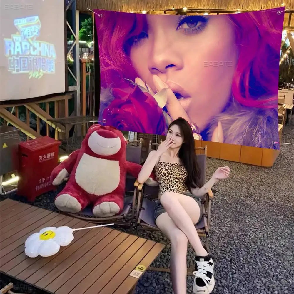 Singer R-Rihanna Cool Cartoon Flag Art Science Fiction Room Home Decor Wall Hanging Home Decor Banner
