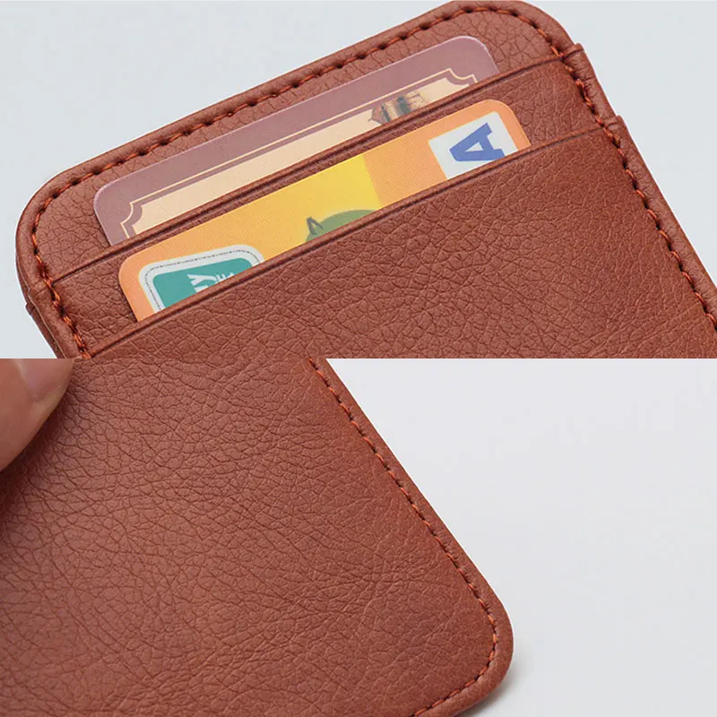 Classical Vertical Solid Credit Card Holder Multi-Card Business ID Card Case PU Leather Driver's License ID Card Package For Men