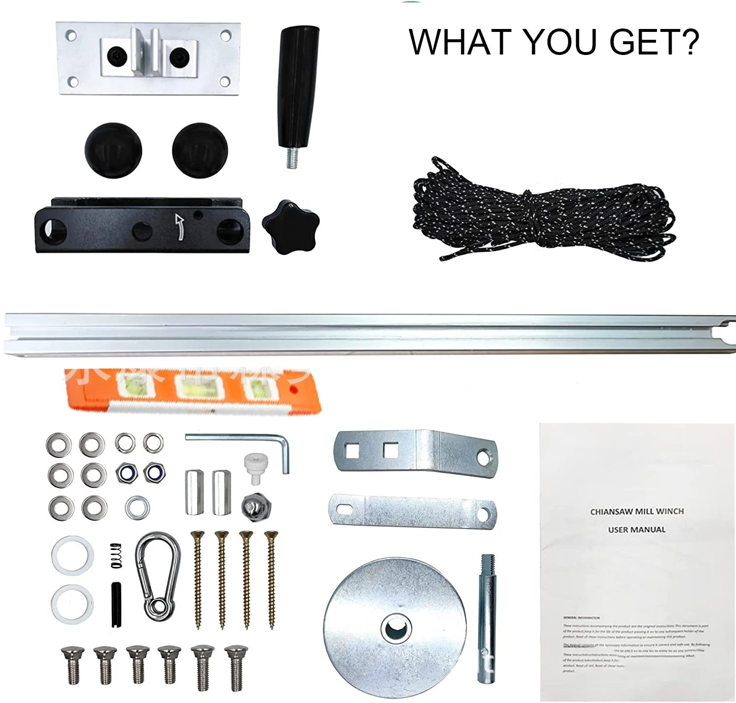 Chainsaw Mill Planking Milling Auxiliary wheel Chain saw frame winch saw plate SAWMILL WINCH SYSTEM