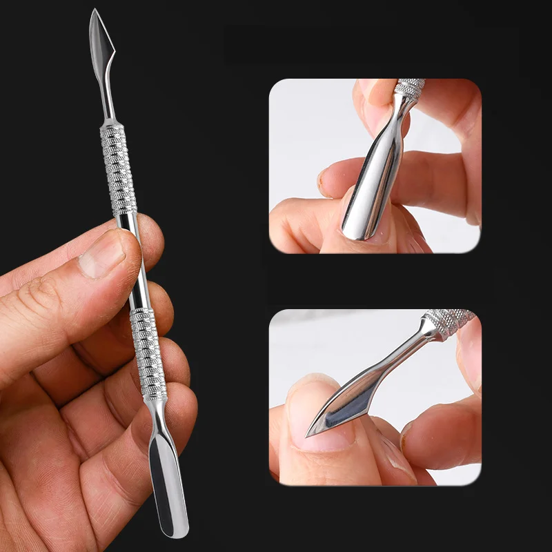 1 قطعة هوك نوع انتهازي للبشرة مزيل طلاء الأظافر هلام مسمار البولندية مقشرة مكشطة الفولاذ المقاوم للصدأ أداة مانيكير نظيفة لفن الأظافر #2