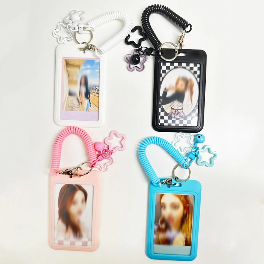 Clear Acrylic Kpop Photocard Holder Credit ID Card Protective Case Photo Display Holder Bag Pendant Keychain
